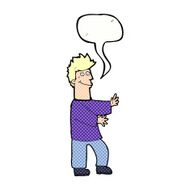 cartoon happy man with speech bubble N537