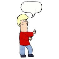 cartoon man gesturing with speech bubble N34