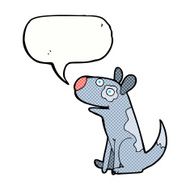cartoon happy dog with speech bubble N90