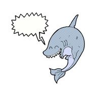 cartoon shark with speech bubble N47