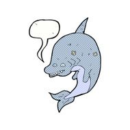 cartoon shark with speech bubble N48