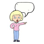 cartoon pointing woman with speech bubble N35