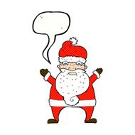 cartoon stressed out santa with speech bubble N12