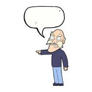 cartoon furious old man with speech bubble N12