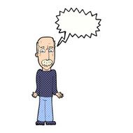 cartoon dad shrugging shoulders with speech bubble N12