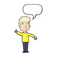 cartoon man raising point with speech bubble N8