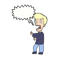cartoon terrified man with speech bubble N255
