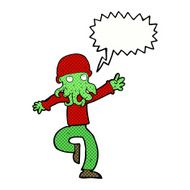 cartoon alien monster man with speech bubble N24