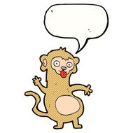 funny cartoon monkey with speech bubble N12