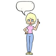 cartoon woman explaining her point with speech bubble N44