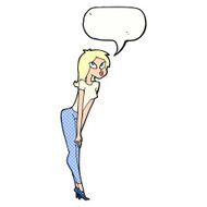 cartoon attractive girl with speech bubble N23