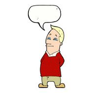 cartoon friendly man with speech bubble N22