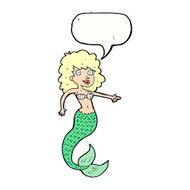 cartoon mermaid with speech bubble N76