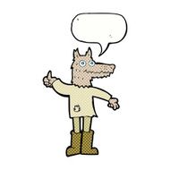 cartoon wolf man with speech bubble N69