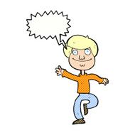 cartoon dancing man with speech bubble N23