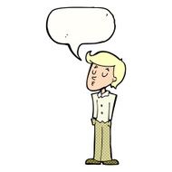 cartoon calm man with speech bubble N12