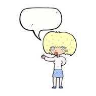 cartoon woman gesturing with speech bubble N35