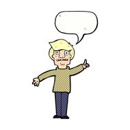 cartoon man asking question with speech bubble N58