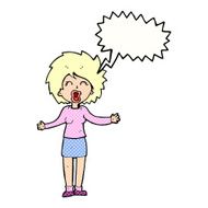 cartoon loud woman with speech bubble N11