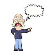 cartoon angry old man with speech bubble N171