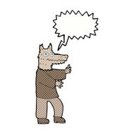 cartoon funny werewolf with speech bubble N20