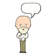 cartoon worried old man with speech bubble N23