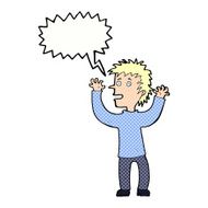 cartoon excited boy with speech bubble N167