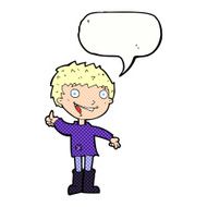 cartoon excited boy with speech bubble N168