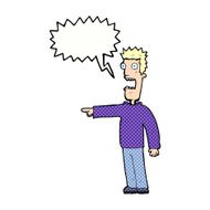 cartoon terrified man with speech bubble N256