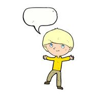 cartoon excited boy with speech bubble N170