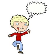 cartoon excited boy with speech bubble N171