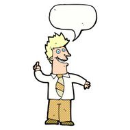 cartoon man with good idea speech bubble N23