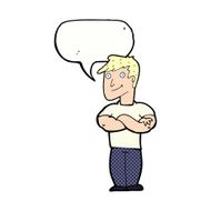 cartoon muscular man with speech bubble N12