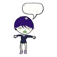 cartoon vampire girl with speech bubble N267