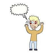 cartoon terrified man with speech bubble N257