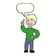 cartoon boy with great idea speech bubble N12