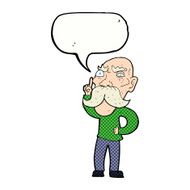 cartoon annoyed old man with speech bubble N79