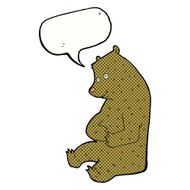 cartoon happy bear with speech bubble N2