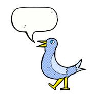 cartoon walking bird with speech bubble N21