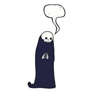 cartoon halloween ghoul with speech bubble N11