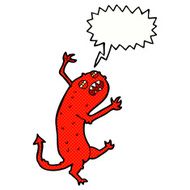 cartoon little monster with speech bubble N34