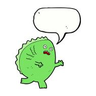 cartoon monster with speech bubble N58
