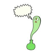 cartoon halloween ghost in bottle with speech bubble N22