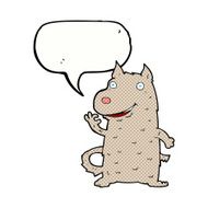 cartoon happy dog with speech bubble N91