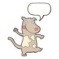 cartoon happy dog with speech bubble N92