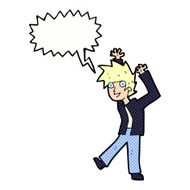 cartoon excited boy with speech bubble N172