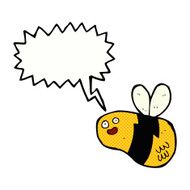 cartoon bee with speech bubble N33