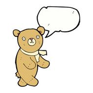 cute cartoon teddy bear with speech bubble N20
