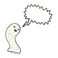 funny cartoon ghost with speech bubble N101