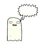 funny cartoon ghost with speech bubble N102